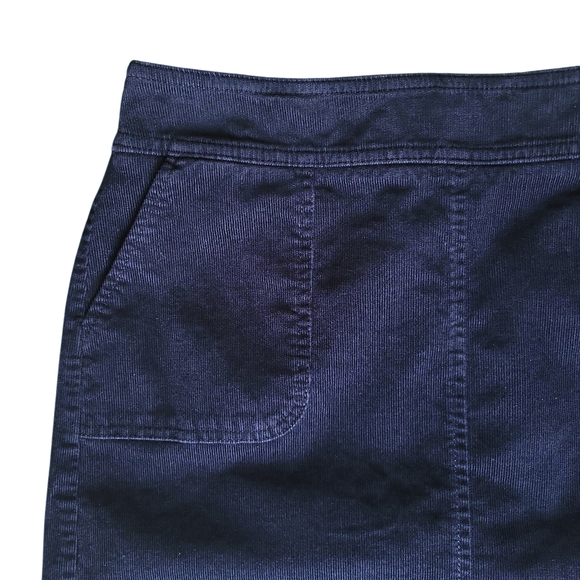 Talbots Navy Blue Corduroy A-Line Skirt with Pockets Women's Size 4 - Picture 5 of 9